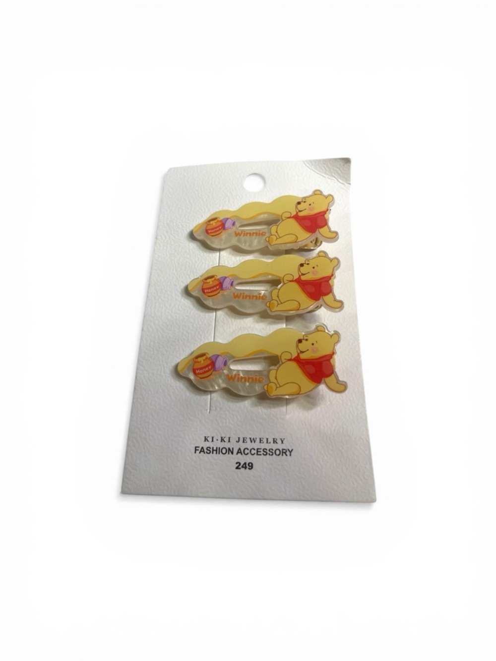 Winnie the Pooh Yellow Kids Hair Clips - 3 Clips